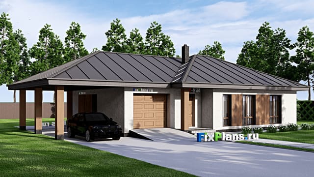 Одноэтажный дом F-14588