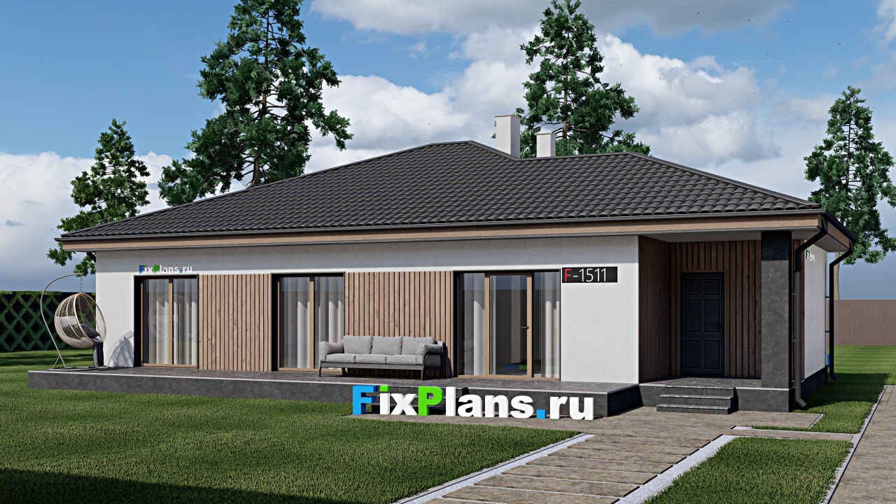 Одноэтажный дом F - 1511 — фасад