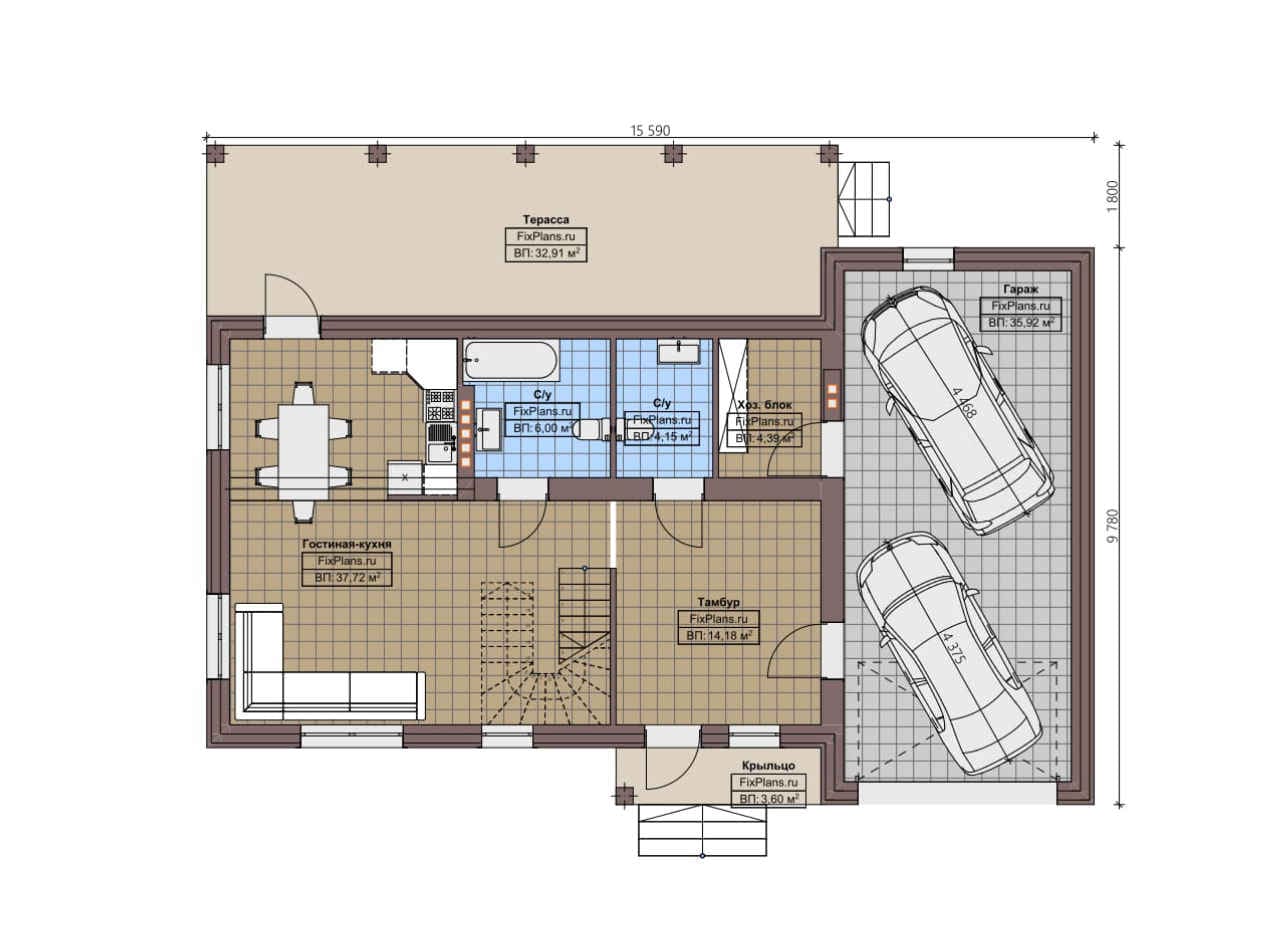 Планировка Двухэтажный дом F-4508